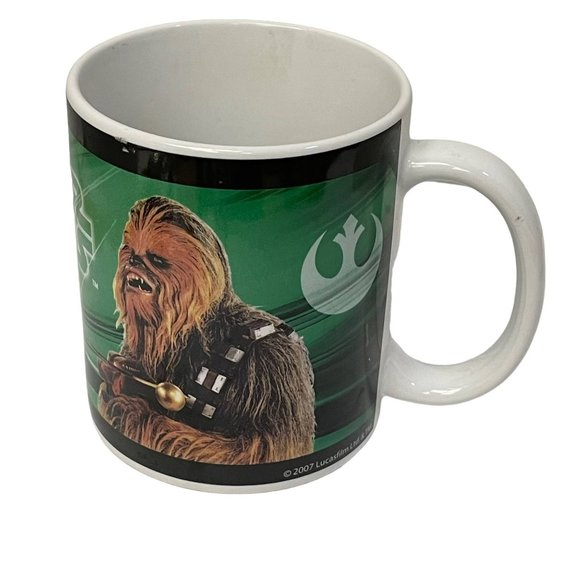 STAR WARS Cup Mug Yoda Chewbacca COFFEE Tea Cocoa Green Lucasfilm Galerie 12oz - Picture 2 of 8